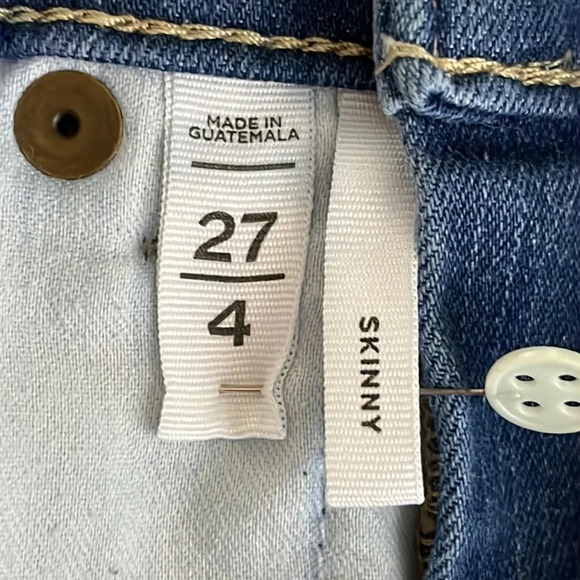 Loft Slim Pocket Side Trim Raw Step Hem Skinny Jeans - Size 27 - Picture 7 of 9
